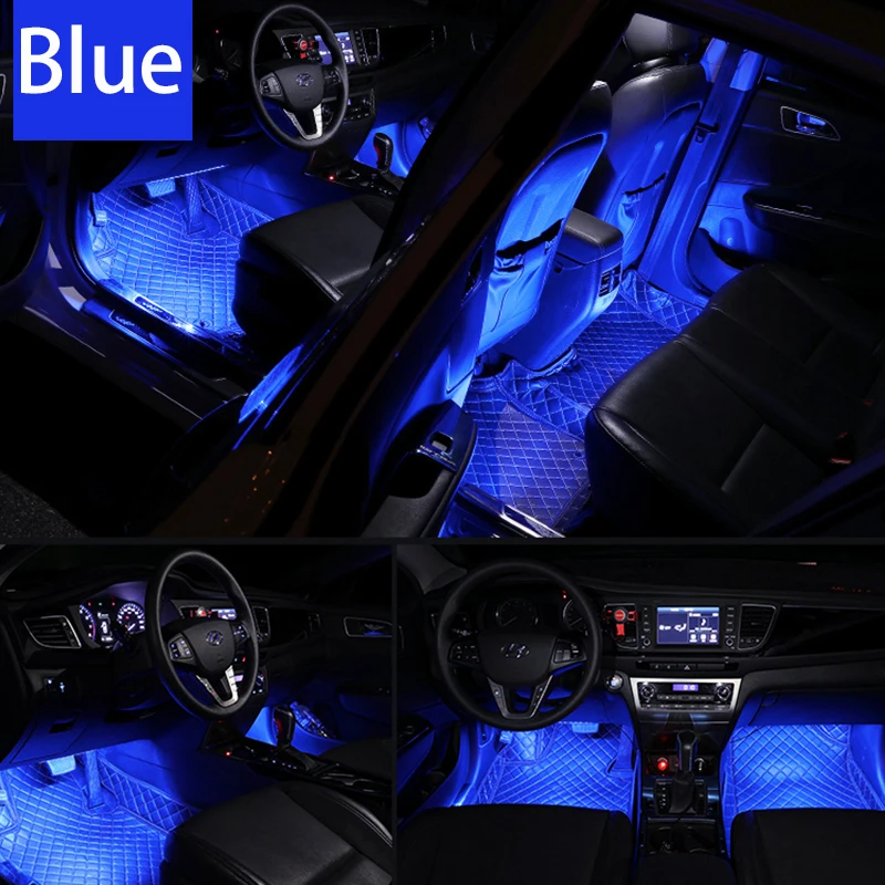 LED Car Foot Light Strip Ambient Lamp With USB Wireless Control Automotive Interior Decoration Lights Car Products Accessories