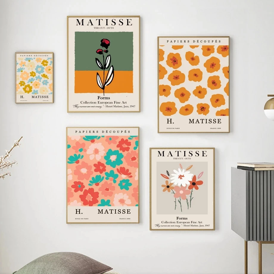 

Henri Matisse Flower Leaf Abstract Retro Nordic Posters And Prints Wall Art Canvas Painting Pictures For Living Room Home Decor