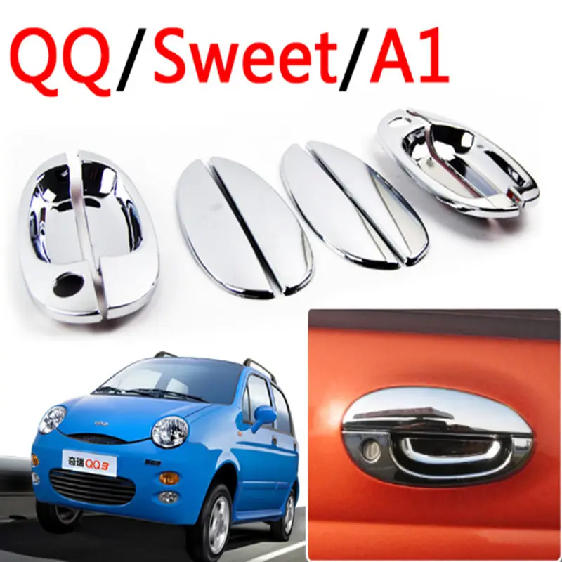 Автомобиль chery QQ A1 хромированные дверные ручки перчатки, каждый набор 8. QQ3 QQ6 сладкий IQ MVM110 Kimo аксессуары наклейка на автомобиль-Стайлинг