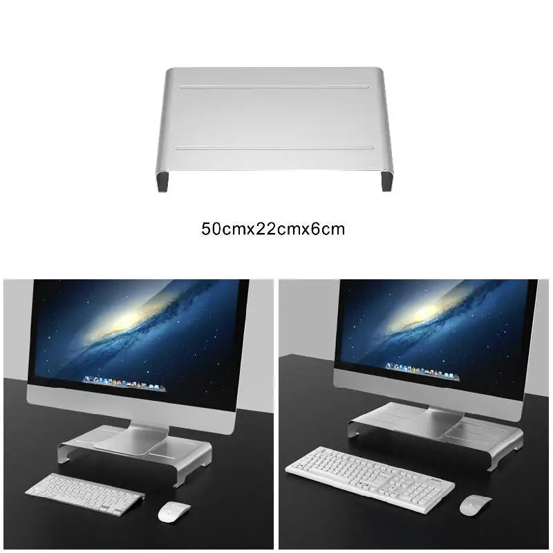  Aluminum Alloy Bracket Computer Monitor Stand Base Anti-slip Screen Riser Holder NK-Shopping