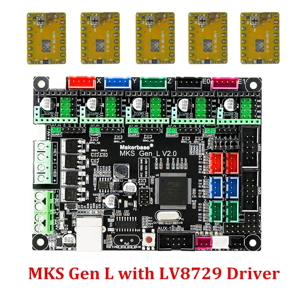 Плата контроллера 3D-принтера MKS Gen L V2.0 совместима с драйверами Ramps1.4/Mega2560 DRV8825/LV8729/TMC2208/TMC2209/TMC2130