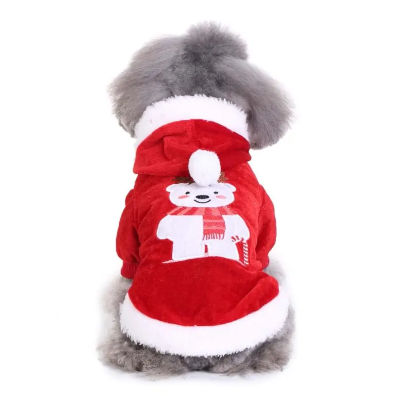 Мягкий теплый костюм для домашних животных Рождественский медведь стиль собака щенок наряд с шляпой вечерние украшения Y5GB - Цвет: XL