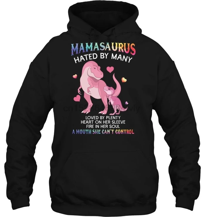 Мужская толстовка с капюшоном Mamasaurus которую любят многие сердце на рукаве