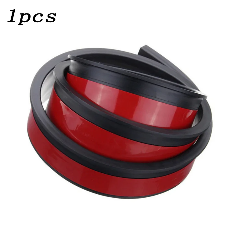 

Car SUV Truck Rubber Wheel Eyebrow Protector Lip Sticker Fender Lip Flare Wheel Moulding Trim Protective Protector Black 150cm