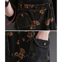 Loose Jeans Black Jumpsuit Women Casual Oversized Baggy Cargo Pants Big Pockets Print Floral Denim Overalls Straps Jean Rompers - Image 6