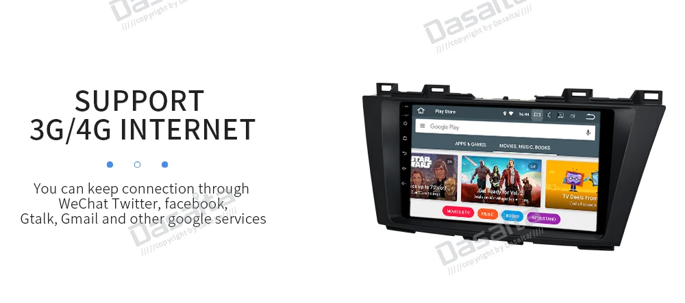 Flash Deal Dasaita 9" IPS Multi Touch Screen Car 1 din Android 9.0 for Mazda 5 2011 2012 2013 Bluetooth GPS Navigator 32G ROM MP3 Player 19