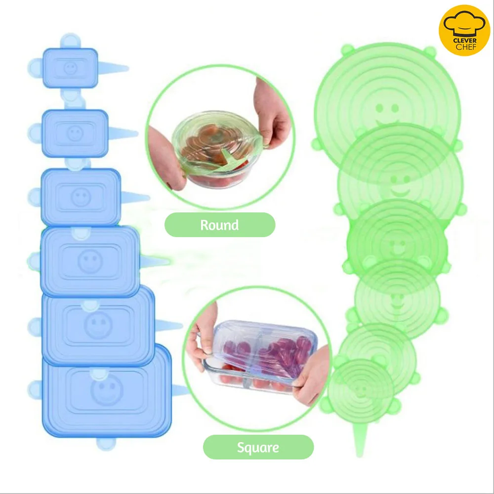 

6/7/12pcs/set Silicone Stretch Lids Silicone Food Cover Silicone Fresh-keeping Sleeve Kitchen Accessories Kitchen Tools