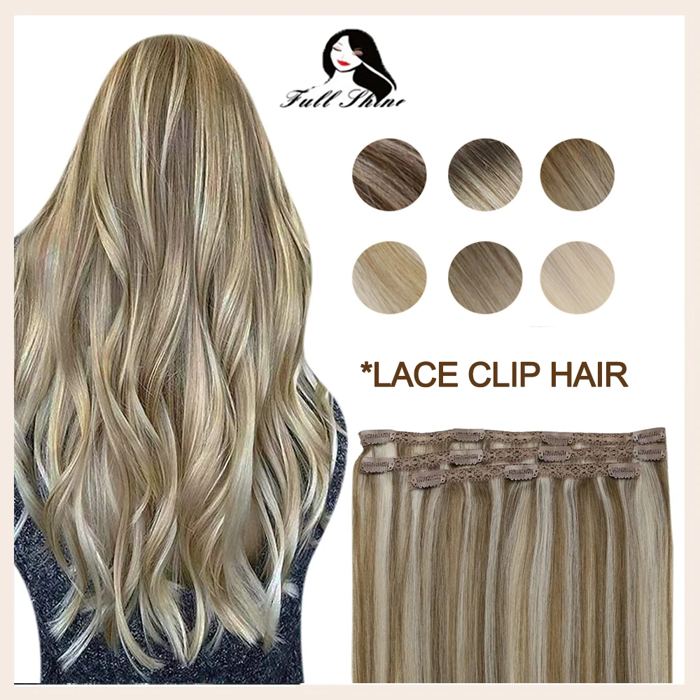 Pinzas de encaje para extensiones de pelo, 3 uds., 50 gramos, 100%, Remy, con trama de encaje