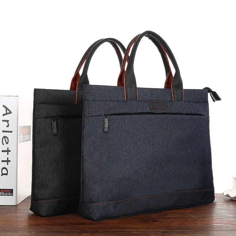 

Hand File Holder A4 Zipper Bag Oxford Canvas Briefcase Men's Women's Handbag Business Office Propaganda Information