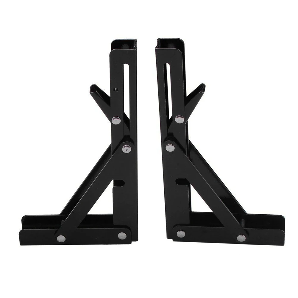 

2 Pieces Black Paint Stainless Steel Table Bracket Wall Mounted Folding Shelf Bench Seat Bracket S7 #5