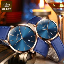 Aliexpress - Fashion Couple Watches OLEVS Popular Casual Quartz Women Men Watch Lover’s Gift Clock Boys Girls Ultra thin Leather Wristwatch