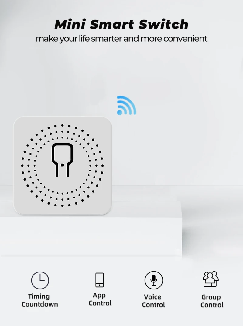 Interruptores sem Fio Compatível com Tuya Casa do Google Mini Wifi Interruptor Inteligente 2-way Controle Temporizador Casa Alexa 10a 6 Cheap Módulos de automação residencial