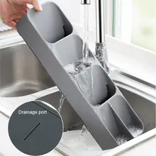 Storage Tray Kitchen Drawer Organizer Kitchen Spoon Forks and Cutlery Storage Separation Container Plastic Knife Block Holder compact cutlery spoon utensil tray drawer organizer insert storage store box