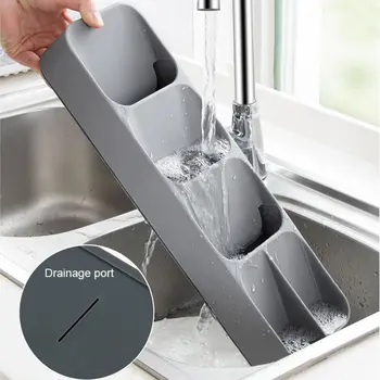 

Storage Tray Kitchen Drawer Organizer Kitchen Spoon Forks and Cutlery Storage Separation Container Plastic Knife Block Holder