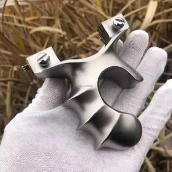 

Full Titanium Alloy Slingshot Precision Outdoor Hunting Shooting Portable Slingshot with Flat Rubber Band