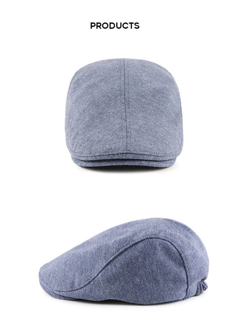 [JAMONT] Autumn and winter caps solid color blank men's and women's casual hats retro British painter beret hat elastic adjustm