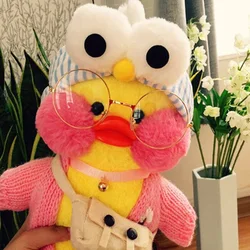 Pato de peluche con ácido hialurónico para niños, muñeco de felpa de color amarillo, rojo, Lala, 30cm