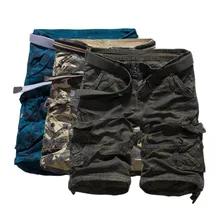 Летний стиль, армейский зеленый камуфляж, мужские повседневные шорты, мужские повседневные свободные брюки на молнии, Укороченные прямые шорты, брюки для мужчин