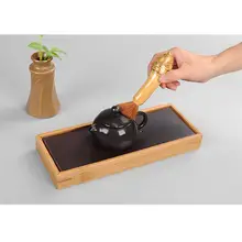 Кунг-фу, чайная кисть, натуральная резьба, кисточка с бамбуковой ручкой, винтажная ручка для чистки чайного горшка, аксессуары для чайной культуры, для дома и офиса