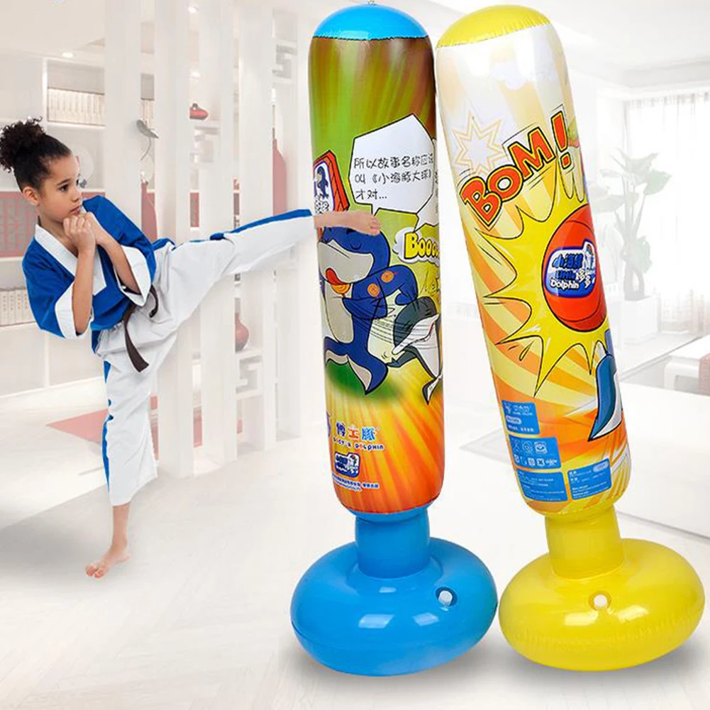 Sac De Frappe Pour Enfants Avec Gants De Boxe, 66 Pouces Sac De Boxe Gonflable Enfants Cadeaux Item 13858866