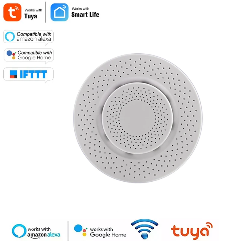 Tuya-Sensor inteligente de dióxido de carbono para el hogar, Monitor de aire inteligente con WIFI, Detector de alarma de advertencia, CO2, HCHO, VOC, formaldehído
