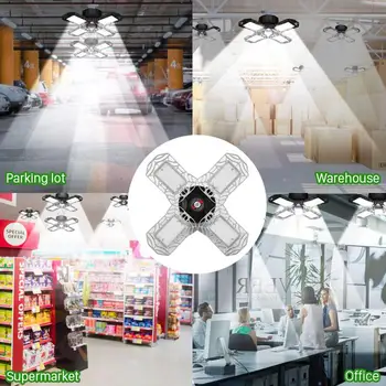 

P-12 96LED 120W E26 LED Garage Light Deformable Ceiling Light Indoor For Garage Workshop dropshipping