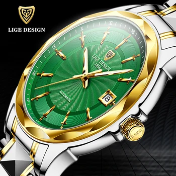 

LIGE Luxury Brand Mechanical Watch Men Automatic Military Sport Tungsten Steel Clock Sapphire Mechanical Wrist Watch waterproof