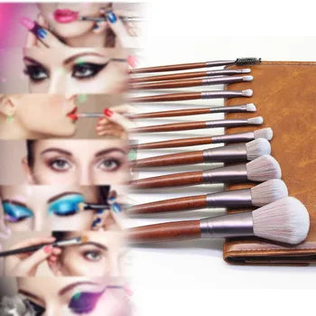 

Hot 11pcs Makeup Brushes Set Foundation Powder Blush Eye Shadow Lip Blend Wooden Handle Brush Women Girl Ladies Makeup Tool t6