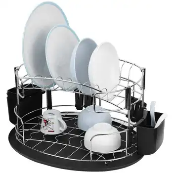

2-Tier Plated Tablewares Drying Rack for Kitchen Knife Fork Bowl Storage for Kitchen