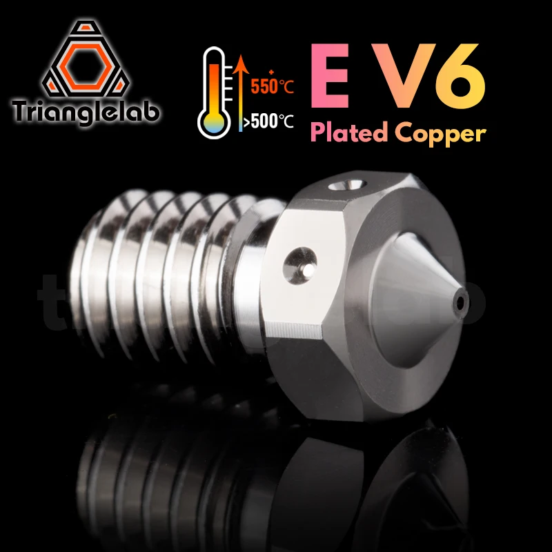 Trianglelab-bico de Cobre E-v6 Chapeado para Impressoras 3d Durável Antiaderente Alto Desempenho Hotend m6 Thread Hotend Prusa