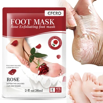

Rose Foot Mask Socks Exfoliating For Legs Heels Remove Dead Skin Pedicure Peeling Detoxify Feet Mask
