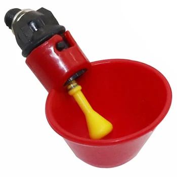 

50 Pcs Red Automatic Drinking Cups Chicken Waterer Quail Nipple Drinker Thread Drinker Water Bowl