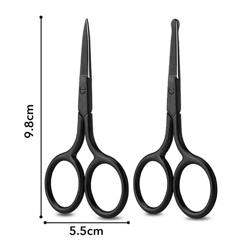 1Pc Stainless Steel Nose Hair Scissors Eyelash Facial Hair Straight Round Tip For Eyebrows Nail Beard Manicure Makeup