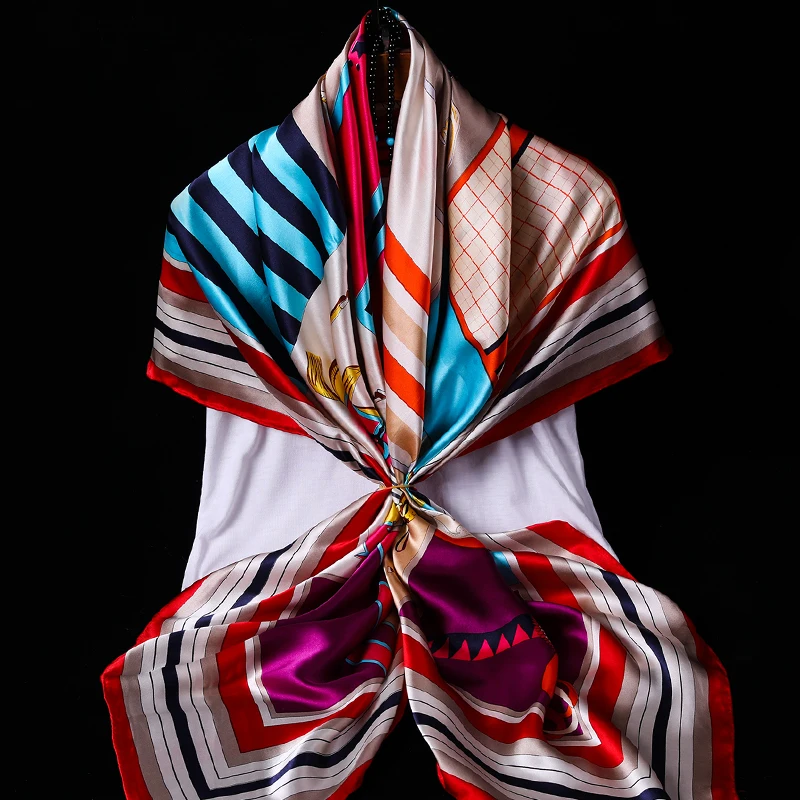 Écharpe Hermès 100% Soie – Motif A Travers Champ Multicolore, Neuve Avec étiquettes
