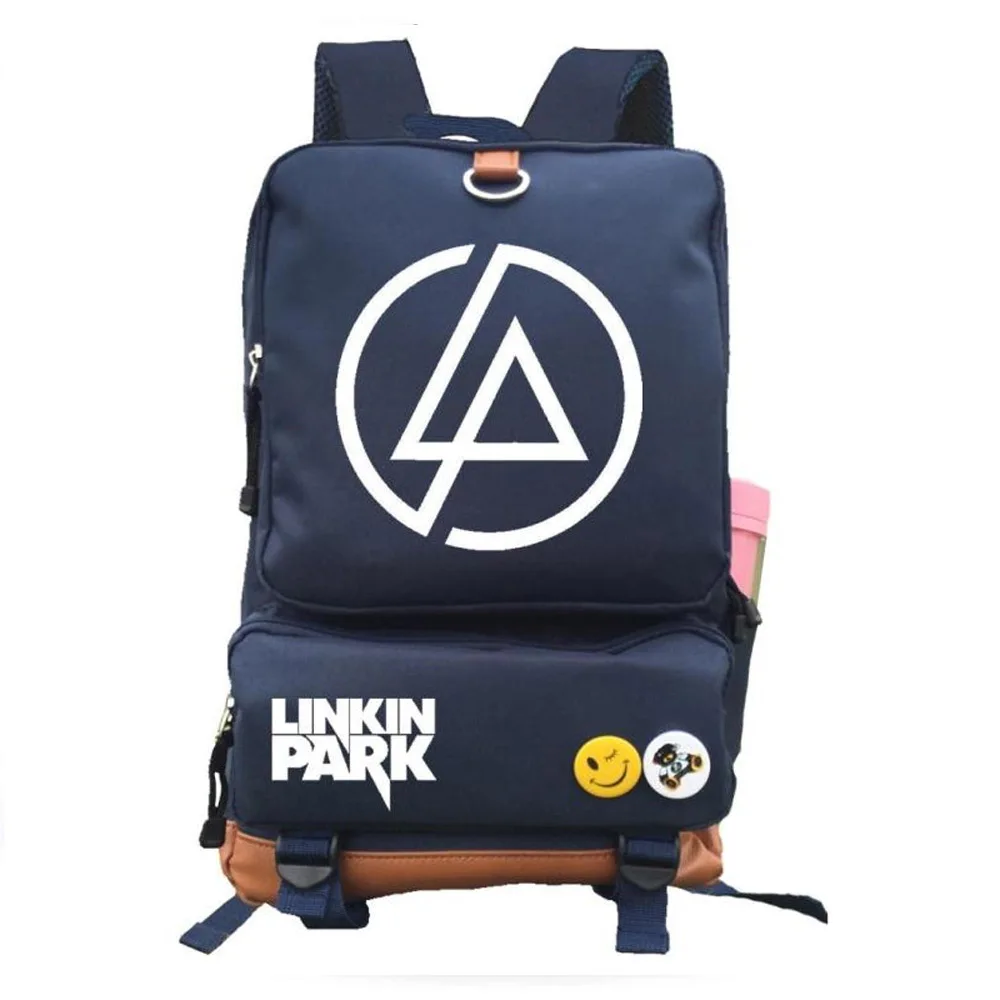 style1 Navy Blue Linkin Park школьная сумка Рок-Группа Рюкзак студенческий школьный рюкзак ноутбук рюкзак повседневный рюкзак для отдыха - Цвет: style1 Navy Blue