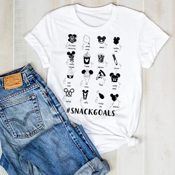 

Women Lady Cartoon Ear Snack Cute Printed Summer Ladies T Tee Tshirt Womens Female Top Shirt Clothes Graphic Clothing T-shirt