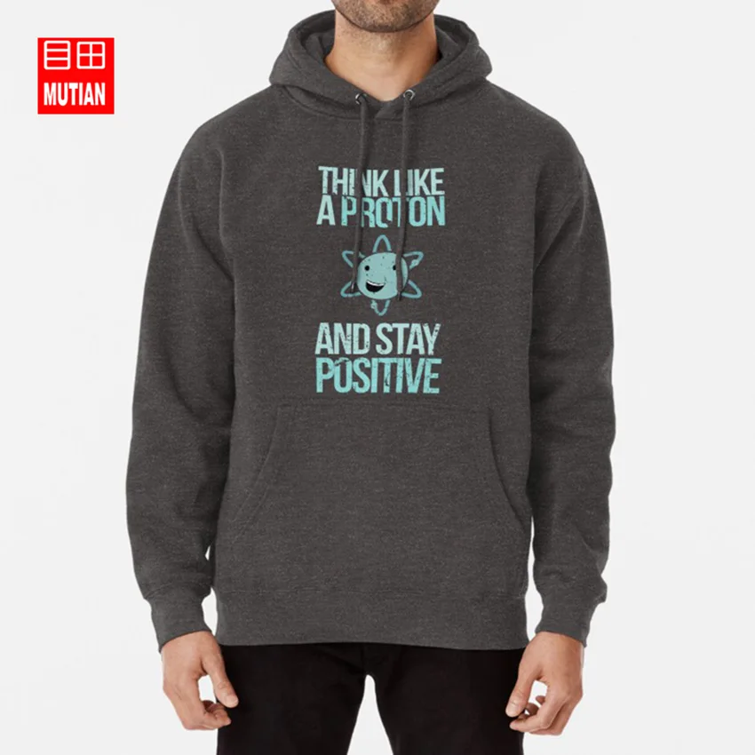 darkgrey-hoodie Извините меня, пока я научен: Думаю, как Протон и оставайтесь положительным толстовки с капюшоном Альберт Эйнштейн современный - Цвет: darkgrey-hoodie