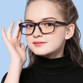 

Anti Blue Ray Glasses Kids Child Girl Square Glasses Frame Flexible TR90 Computer Gaming Optical Glasses Children Eyewear
