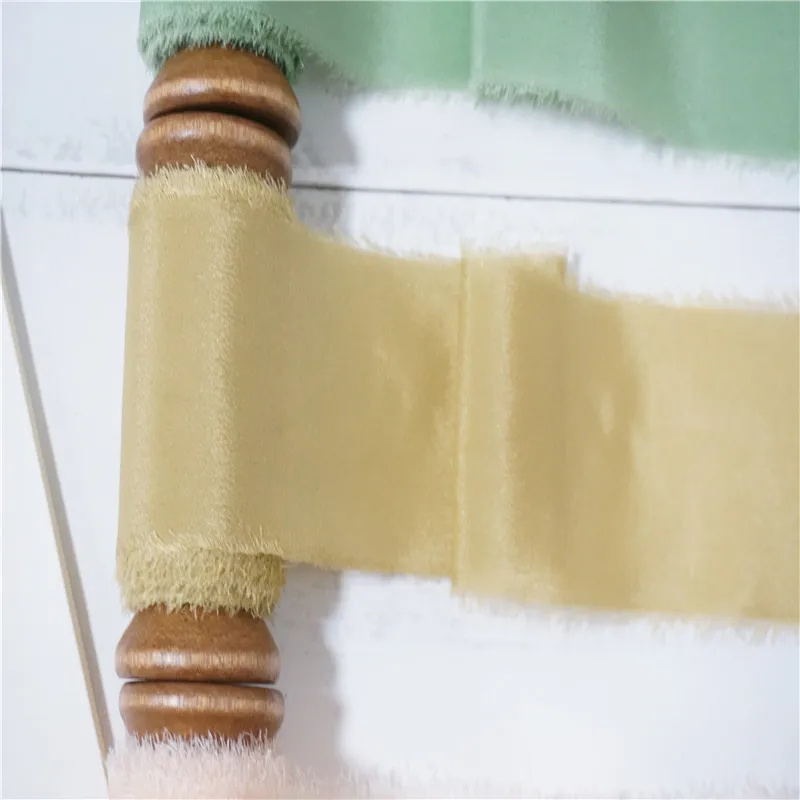 Ins style 25 мм 30 мм 40 мм 50 мм чистый шелк потрепанный край ленты для свадебной упаковки ленты шелковая лента мягкая лента