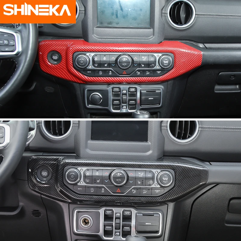 2pc Air Condition Center Control Panel Cover Trim For 2018 Jeep Wrangler JL ABS 