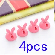 pink 4pcs Зажимы для проводов, органайзер для рабочего стола и зажимы для рабочего стола, держатель для шнура, usb зарядка, линия передачи данных, устройство для сматывания кабеля - Цвет: pink 4pcs