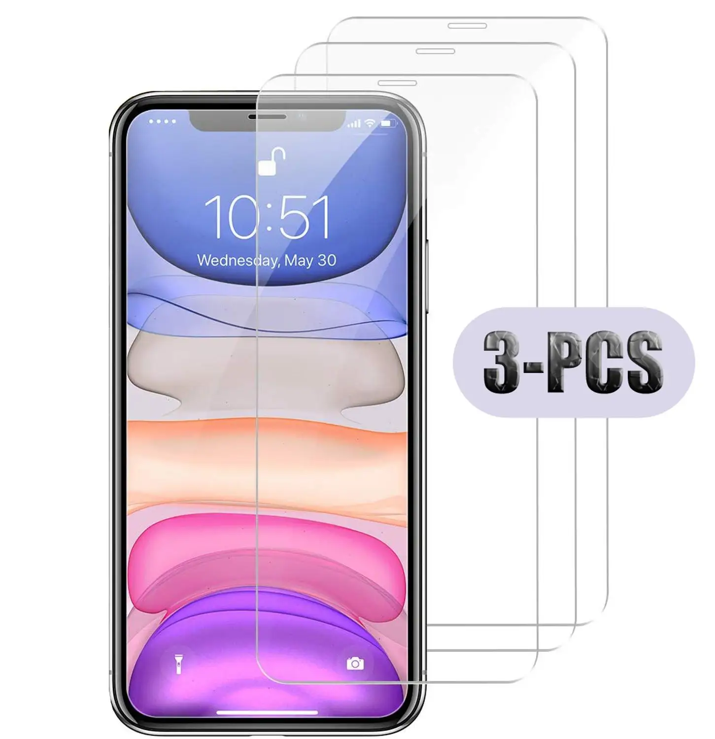 Защитное стекло для экрана iPhone 11 Pro Max X Vidrio 9H ультрапрозрачное HD защита от царапин