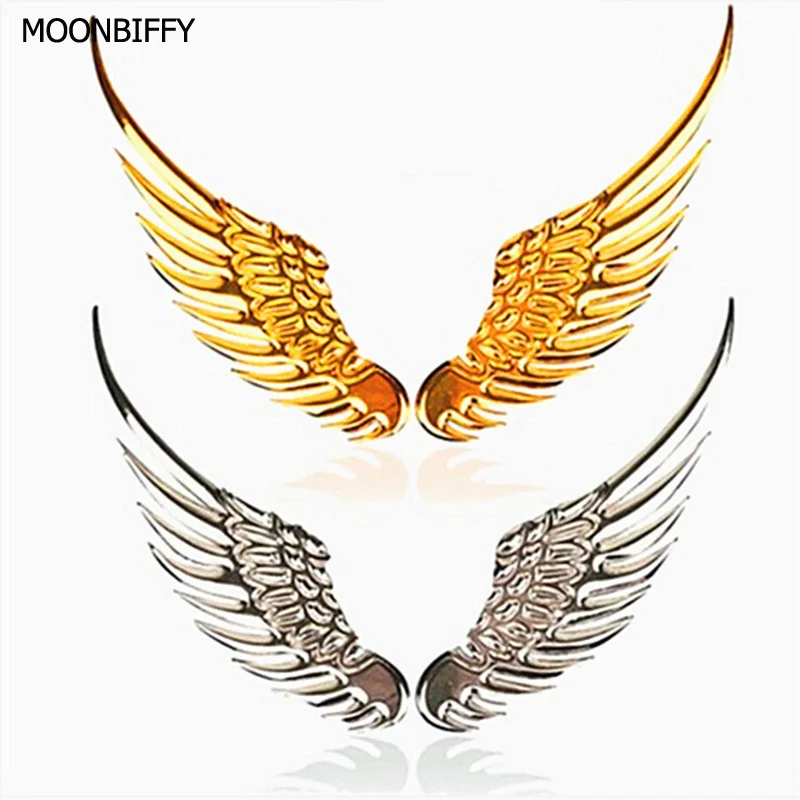 

1 pairs Auto Styling Mode Metall Aufkleber 3D Flьgel Auto Aufkleber Auto Motorrad Zubehцr Gold/silber