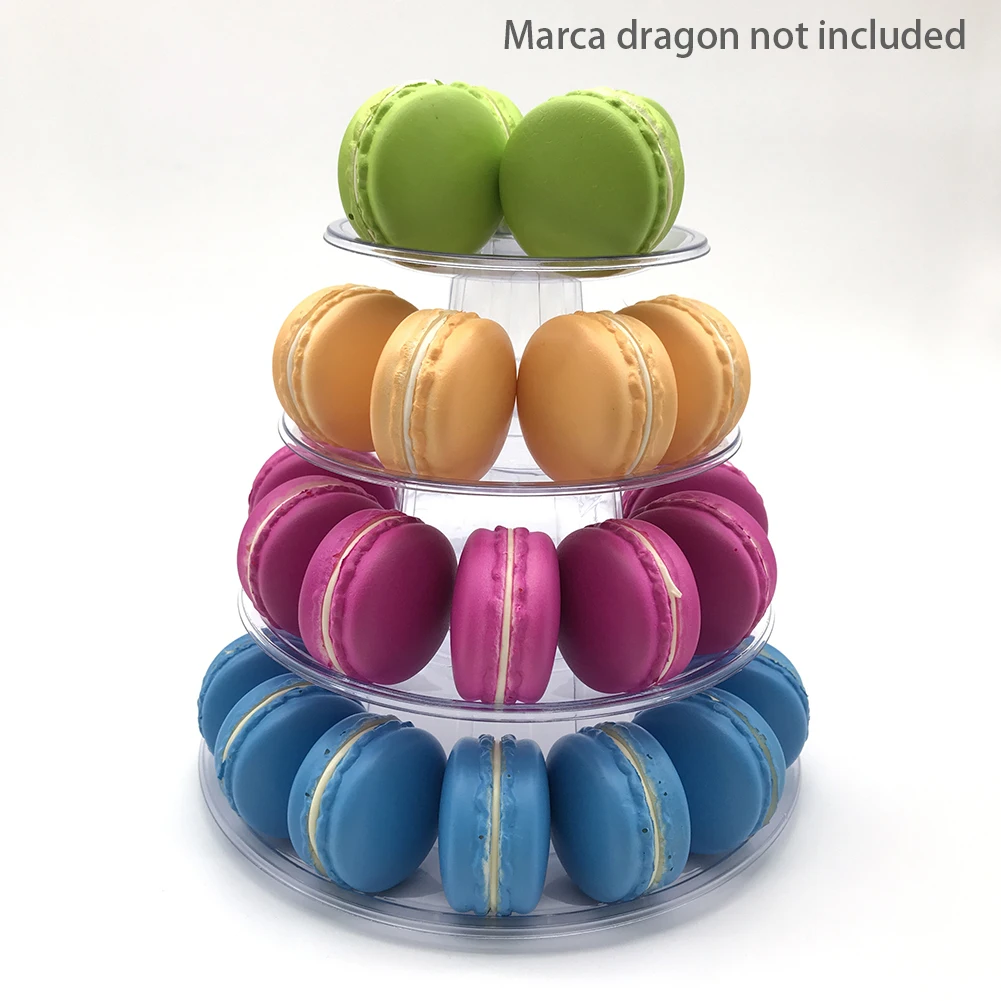 4 Tiers Display Rack Durable Decorative Washable Party Transparent Stackable Macaron Cake Stand Reusable Easy Install Kitchen