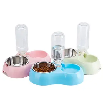 

Double Bowl Pets Food Water Feeder Dispenser Distribution Easy Removal Supplies