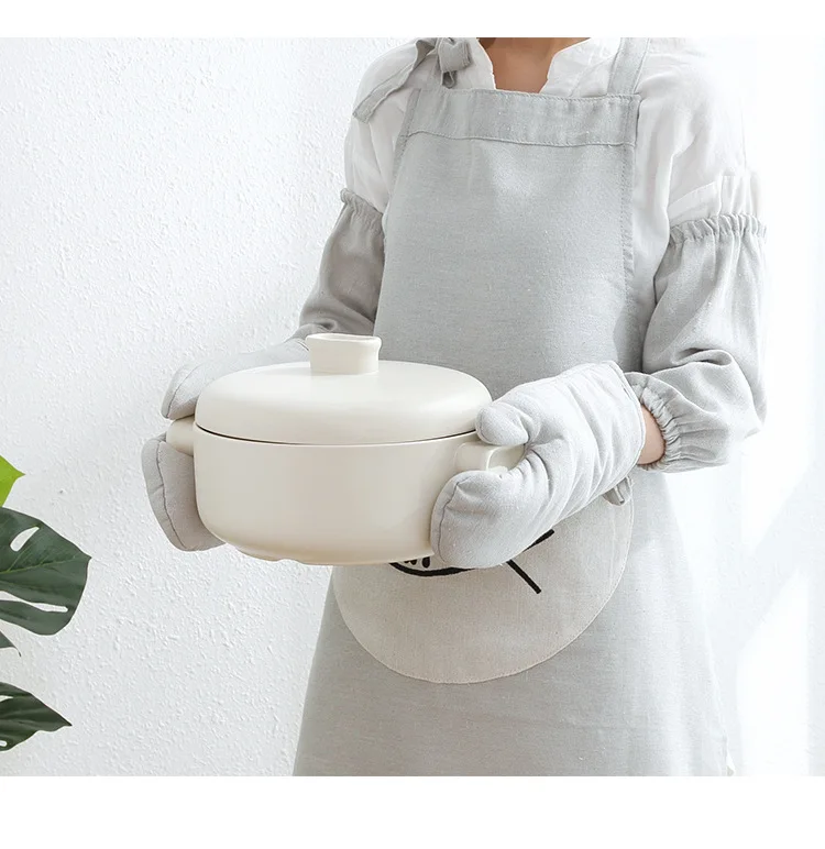 Помочь вам хлопок лен фартук манжеты кухня микроволновая печь теплоизоляция печи перчатки корейский стиль стильные подстаканники милый головной платок чехол