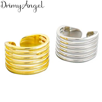 

Personality Fashion Vintage 925 Sterling Silver Irregular Big Geometric Rings For Women Punk Thai Silver Resizable Rings