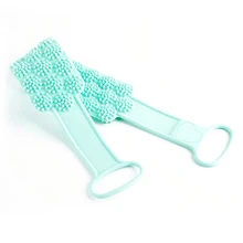 Силиконовый двусторонний массажный ремень для душа, мойка для спины, инструменты для чистки ванны, цвет, отправляется случайным образом