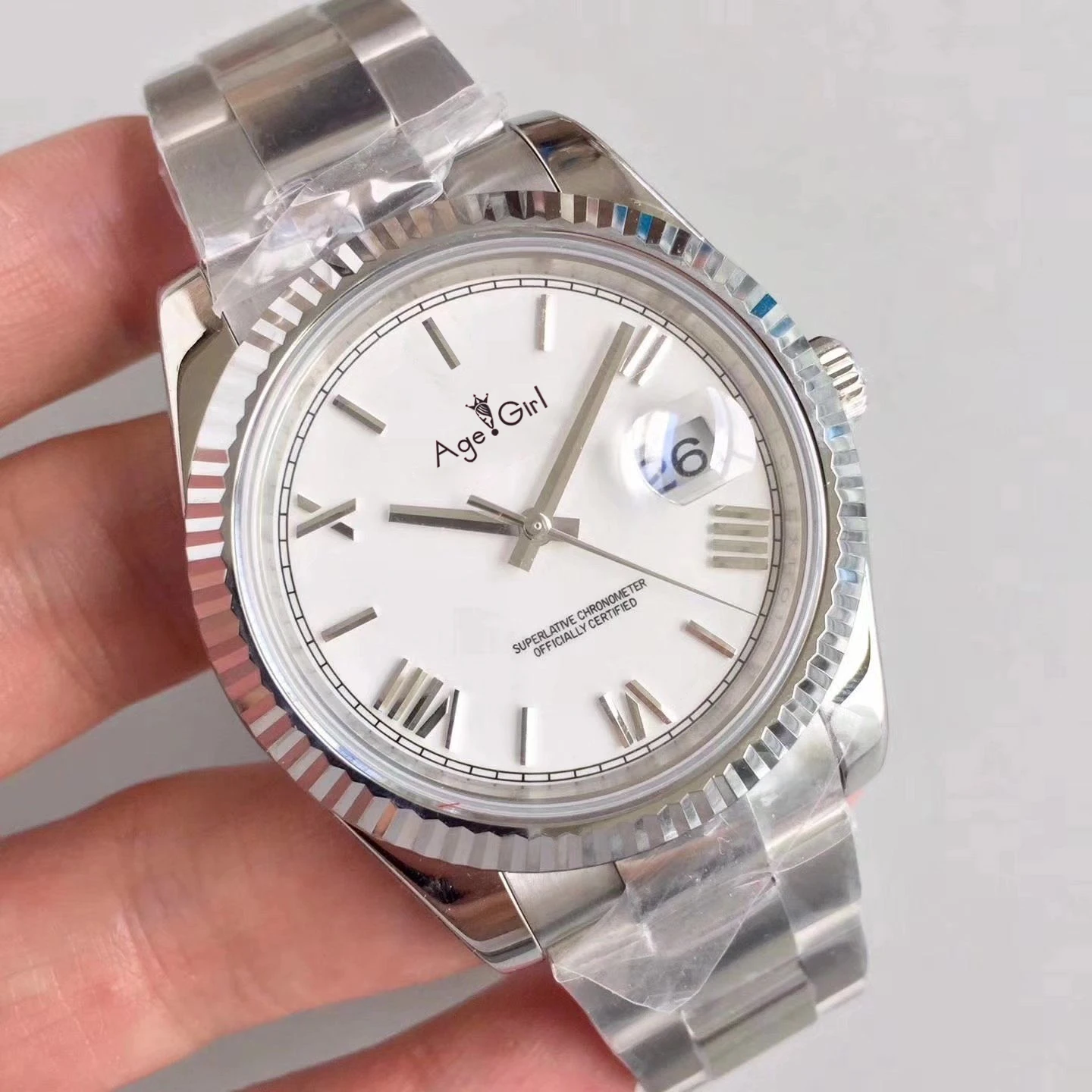 Роскошные брендовые новые мужские часы Datejust из нержавеющей стали автоматические механические сапфировые черные, синие, серые, белые бриллианты 36 мм спортивные часы AAA - Цвет: Rome