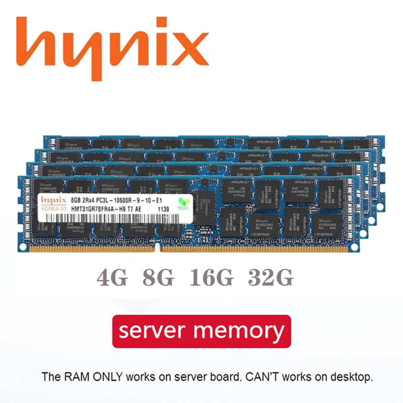 Hynix DDR3 4 ГБ 8 ГБ оперативной памяти, 16 Гб встроенной памяти, 32 ГБ памяти сервера 1333 МГц 1600 1866 МГц ECC REG PC3 регистрация DIMM Оперативная память 8 ГБ 16 ГБ 32G 1333 1600 1866 МГц